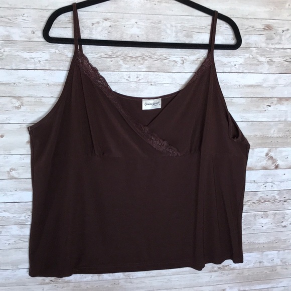 Brown Lace Strappy Tank Size 3X - Picture 1 of 4